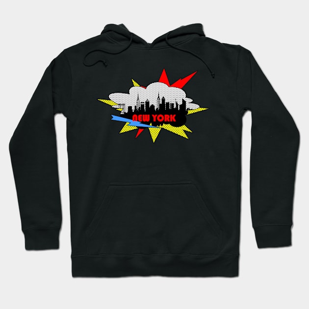 New York Pop art skyline Hoodie by DimDom